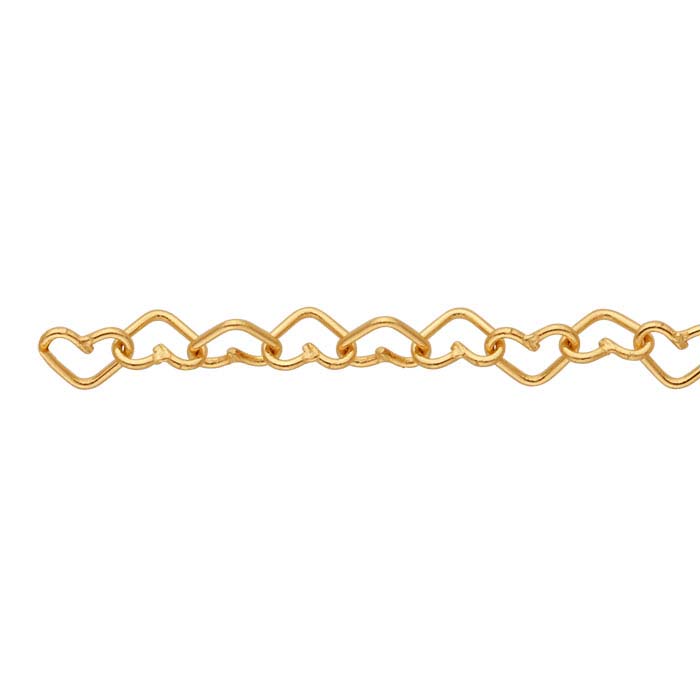 14K Yellow Gold 3.2mm Heart Link Chain - RioGrande