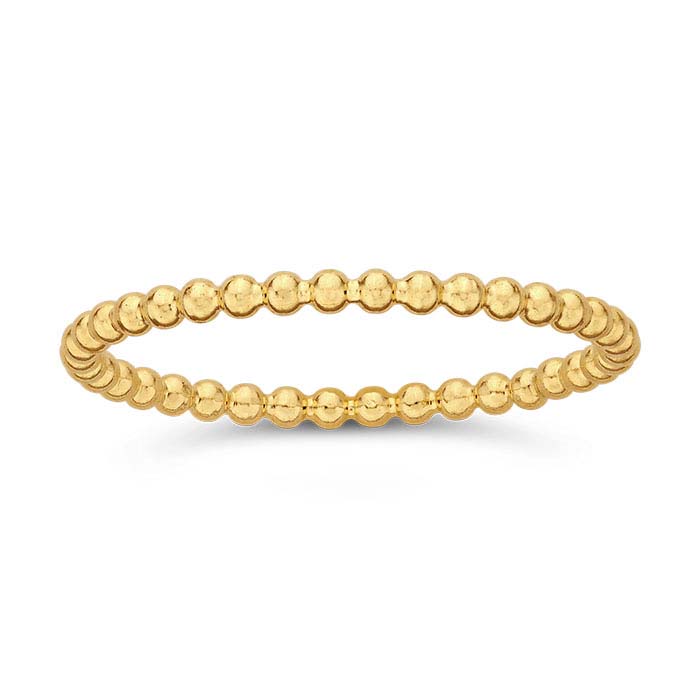 14K Gold Ring, Bead Chain Ring, Dainty Rings 14K Gold / 8 / 1.5mm