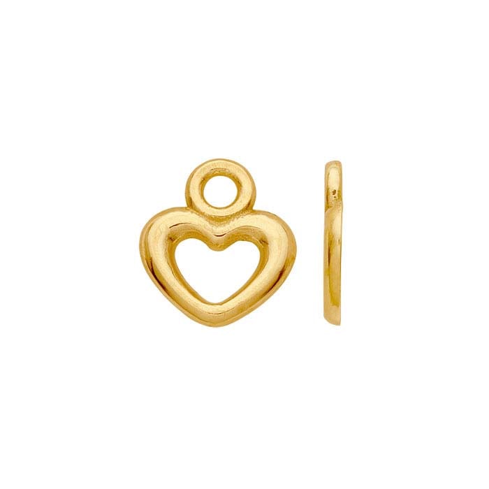 14k heart online charm