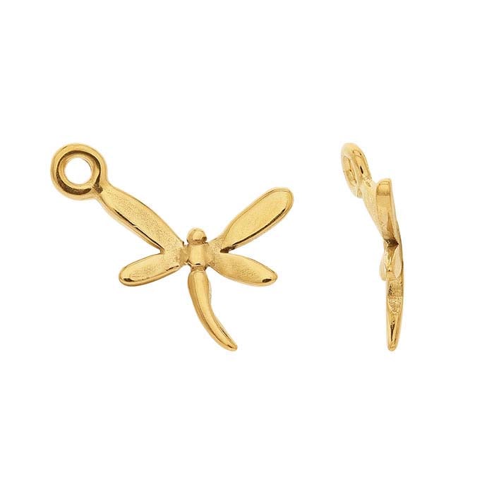 14K Yellow Gold Dragonfly Studs | 14K high quality Gold Dragonfly Stud Earrings | Darling 14K Gold Dragonfly Earrings