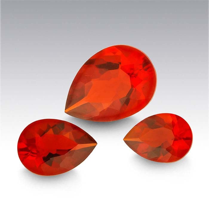 Mexican Fire Opal Pear Faceted Gemstone - RioGrande