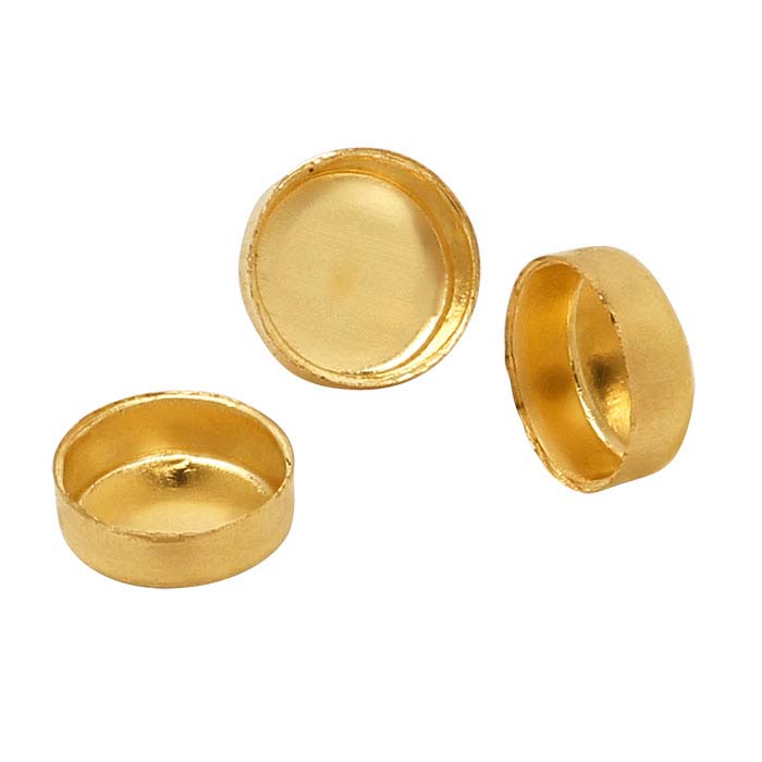 Gold Filled Round Bezel Earring post settings 6mm