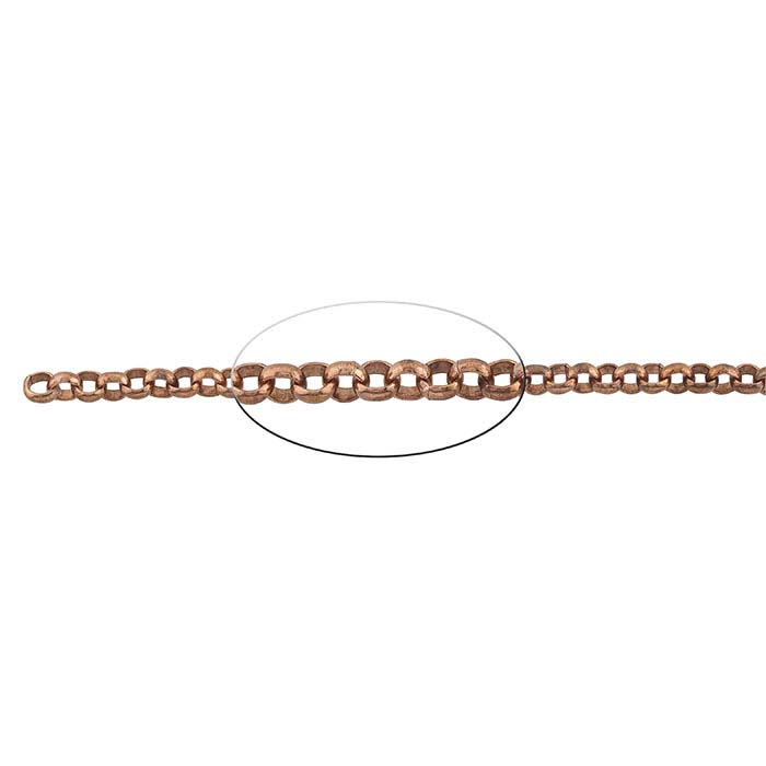 Copper 4.5mm Rolo Chain, 20-ft. Spool - RioGrande