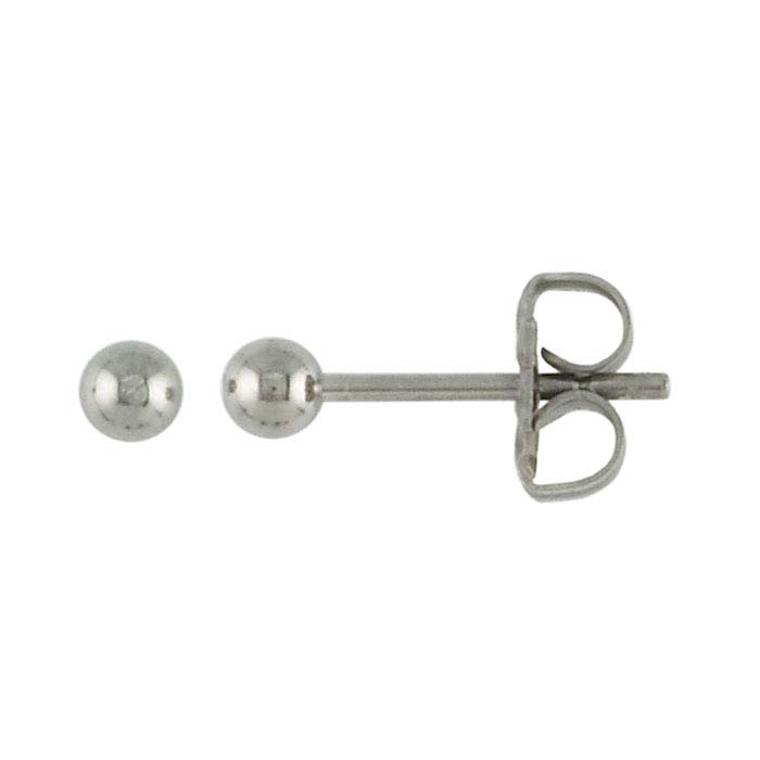 Small Silver Titanium Ball Stud Earrings