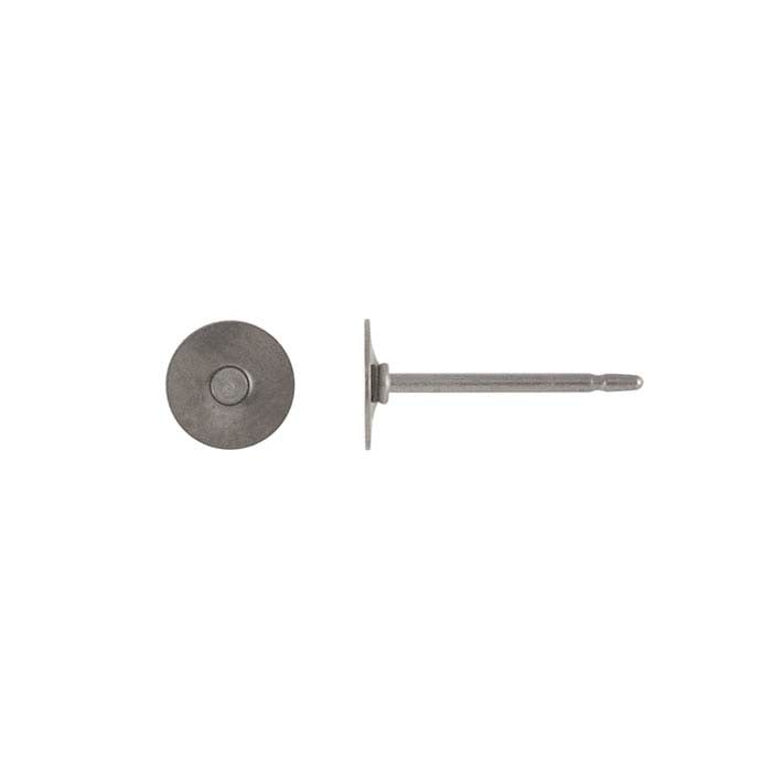 Titanium Earring Post Finding w 4mm Stainless Steel Flat Pad - 11mm Post  (100 pcs)