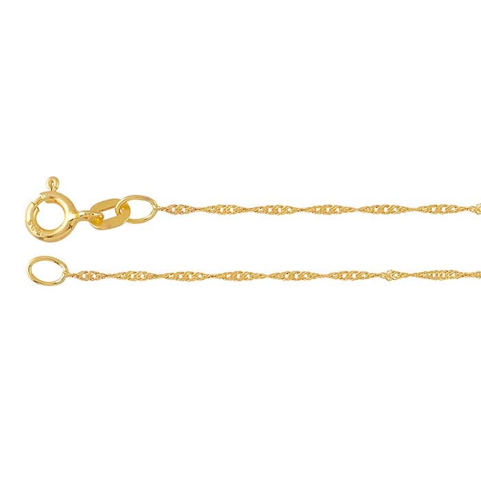 14k Yellow Gold Singapore Chain Necklace N233 - Anzor Jewelry