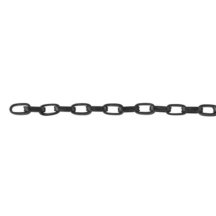Matte Black Brass 2x15mm Faceted Bar Link Chain sold by the foot at   Chain0002MB