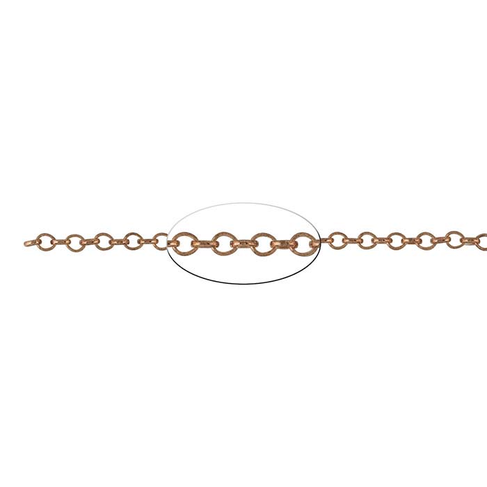 Copper 4.5mm Rolo Chain, 20-ft. Spool - RioGrande