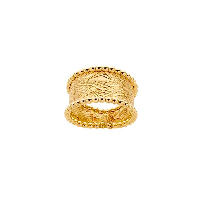 12/20 Yellow Gold-Filled Beaded Edge Textured Band - RioGrande