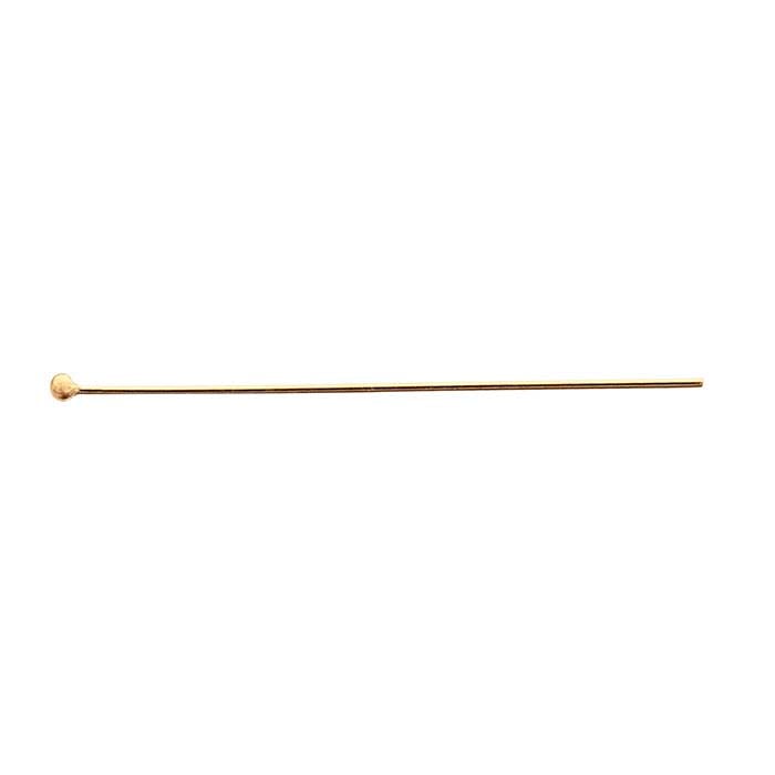 10 Pc Bag of 2 Inch 26 Gauge Gold Filled Ball Head Pins