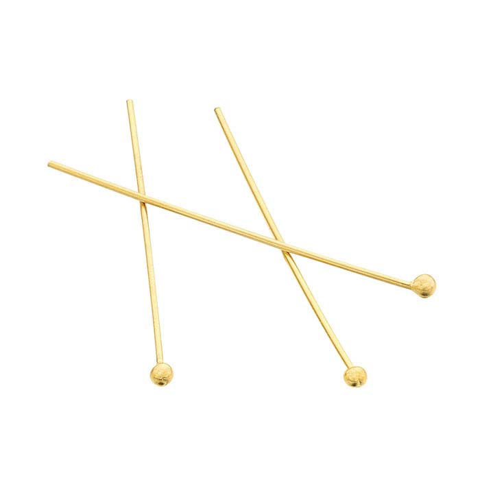 10 Pc of 1 Inch 26 Gauge Gold Filled Ball Head Pins