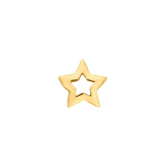 14K Yellow Gold Open Star Component for Floating Glass Lockets - RioGrande