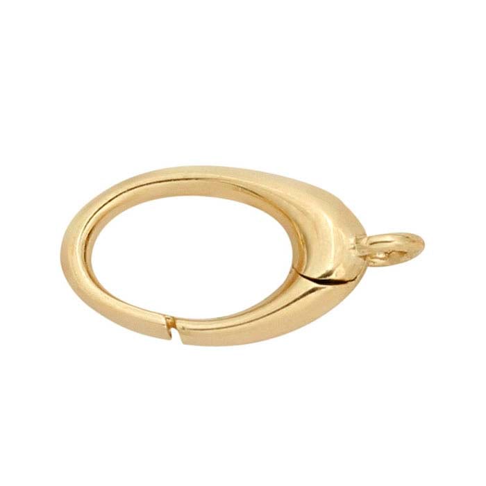 14K Yellow Gold Oval Push Clasp - RioGrande