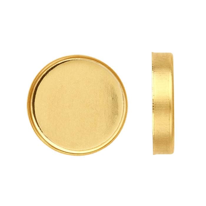 Gold Filled Round Bezel Earring post settings 7mm
