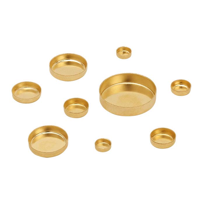 Gold Filled Round Bezel Earring post settings 7mm
