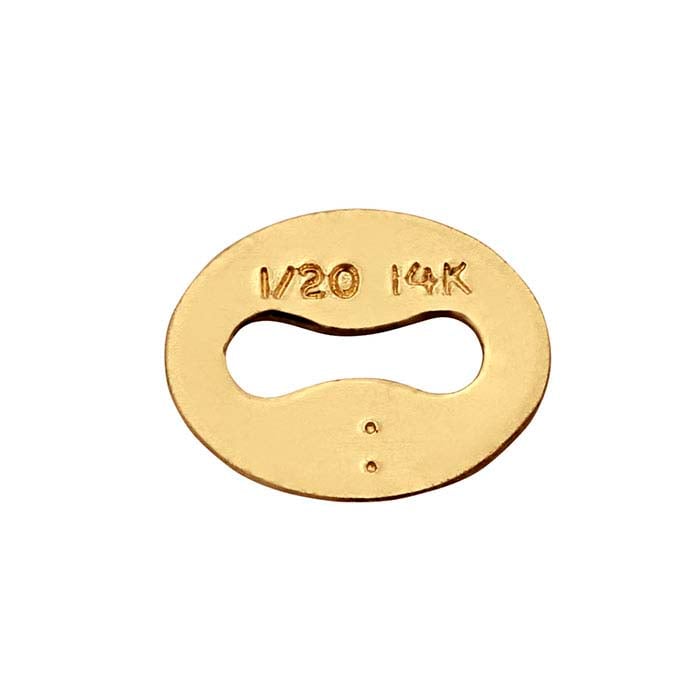 14/20 Yellow Gold-Filled 4.5 x 3.5mm Oval 1/20 14K Tag, 30-Ga.