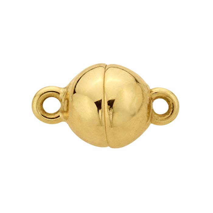 Langer 14K Yellow Gold 12.8mm Round Ball Magnetic Clasp