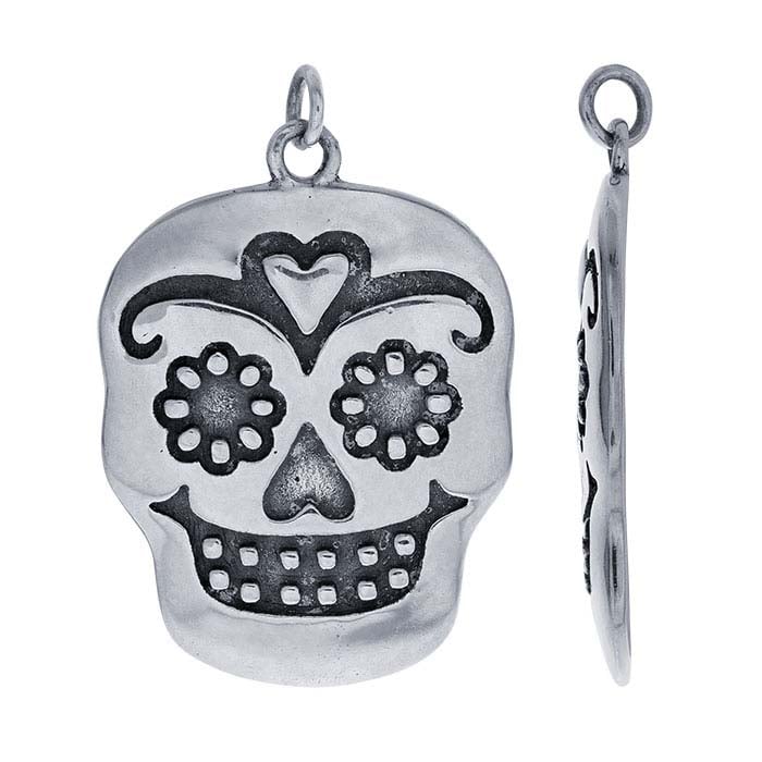 Sterling Silver Sugar Skull Pendant - RioGrande