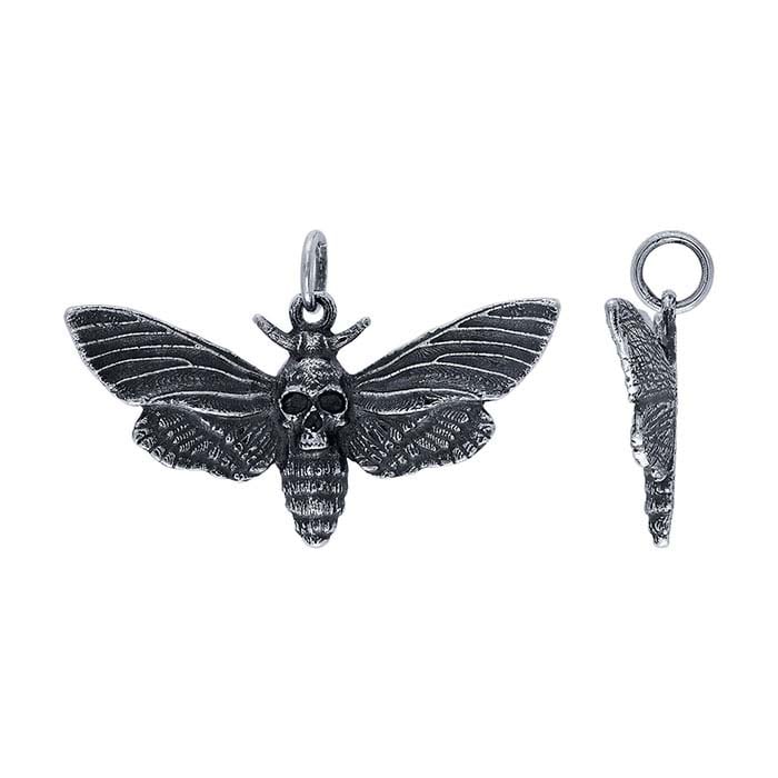 STERLING SILVER DEATH popular MOTH PENDANT