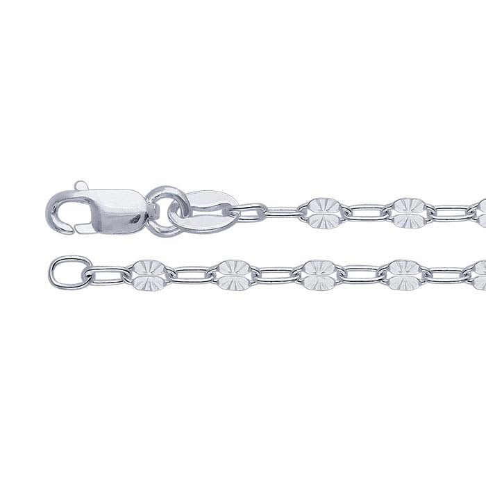 Sterling Silver 2.5mm Patterned Oval Cable Chain - RioGrande