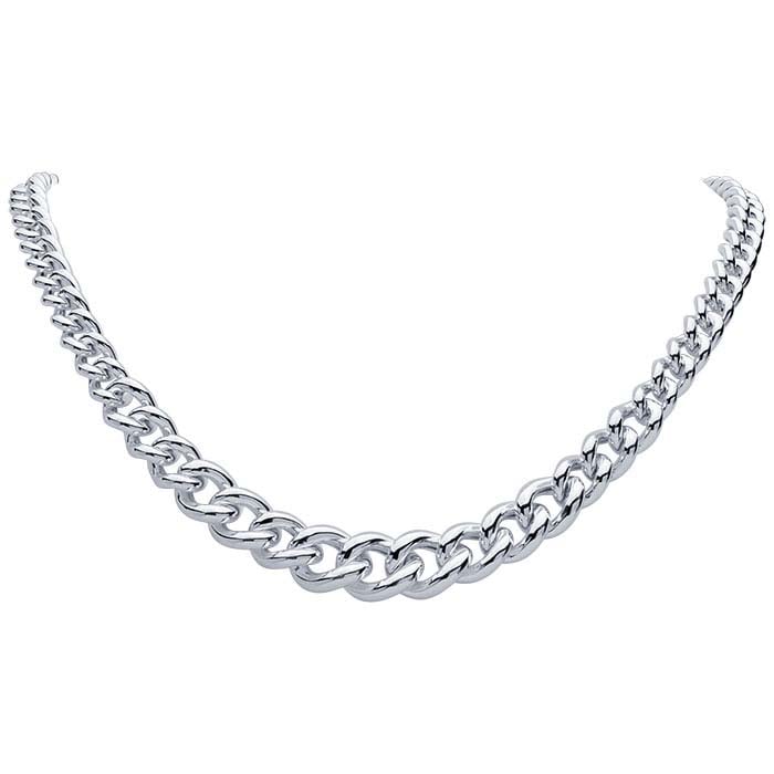 Sterling Silver Graduated Hollow Curb Chain Necklace - RioGrande