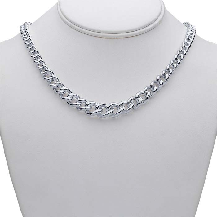 Sterling Silver Graduated Hollow Curb Chain Necklace - RioGrande