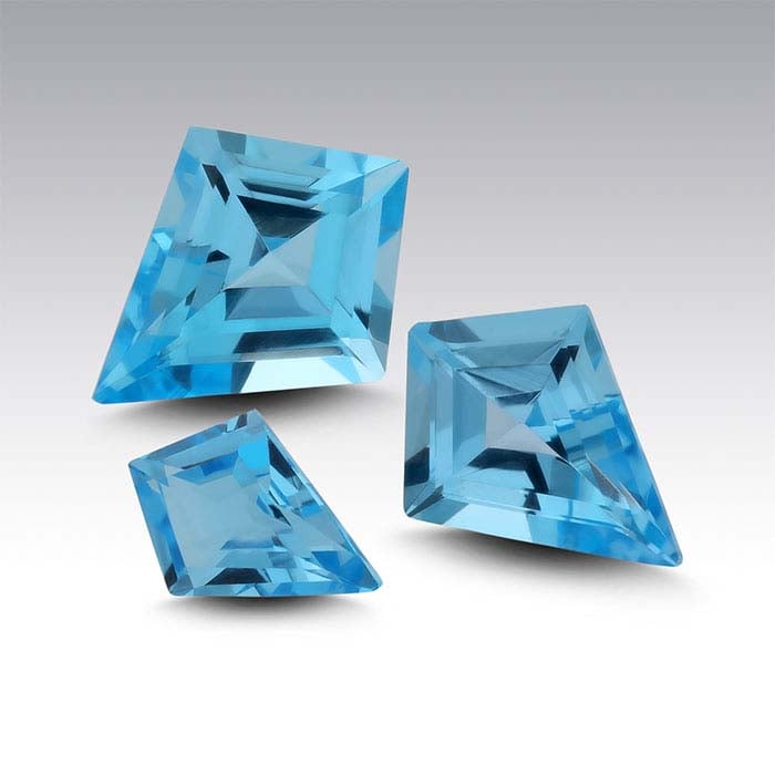 Swiss-Blue Topaz Kite Faceted Gemstones, AA-Grade - RioGrande