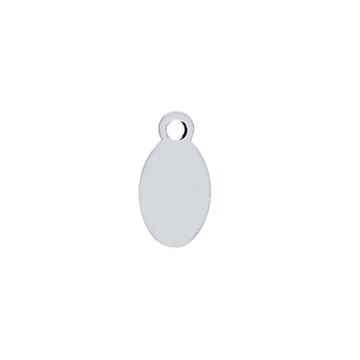 Wide Oval Jewelry Tags Engraved Sterling Silver