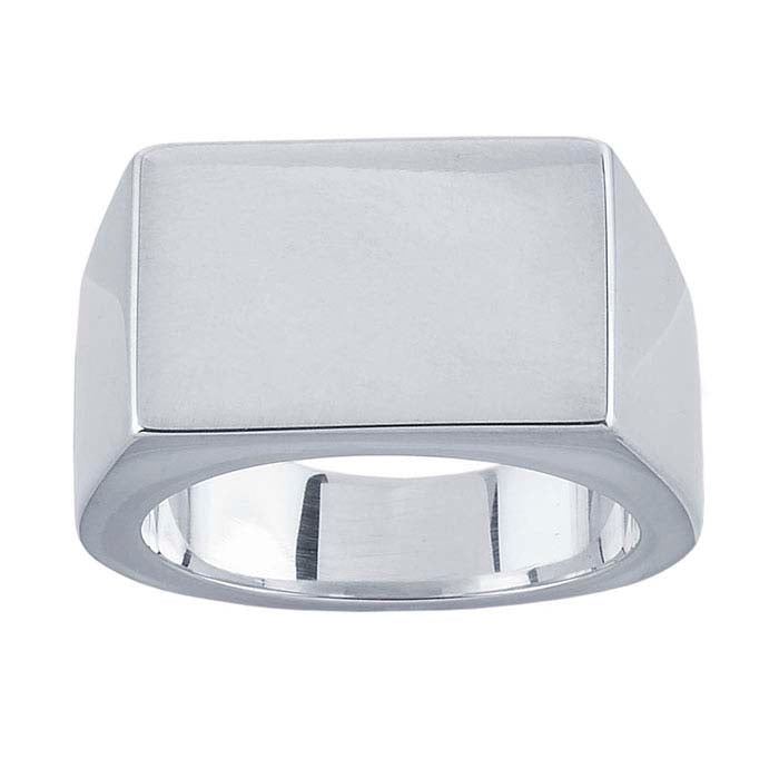 Sterling Silver 16 x 11mm Rectangle Signet Ring - RioGrande