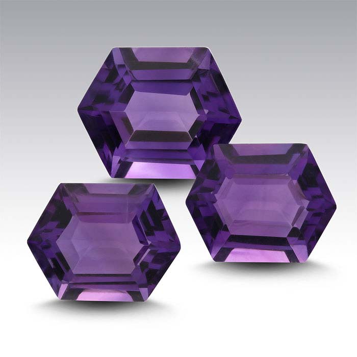 Decorative Gems - Acrylic Gems Violet Hexagonals 3/4-inch Close-Out –