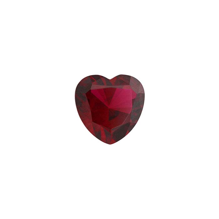 Simulated Garnet 5mm Heart Faceted Gemstone