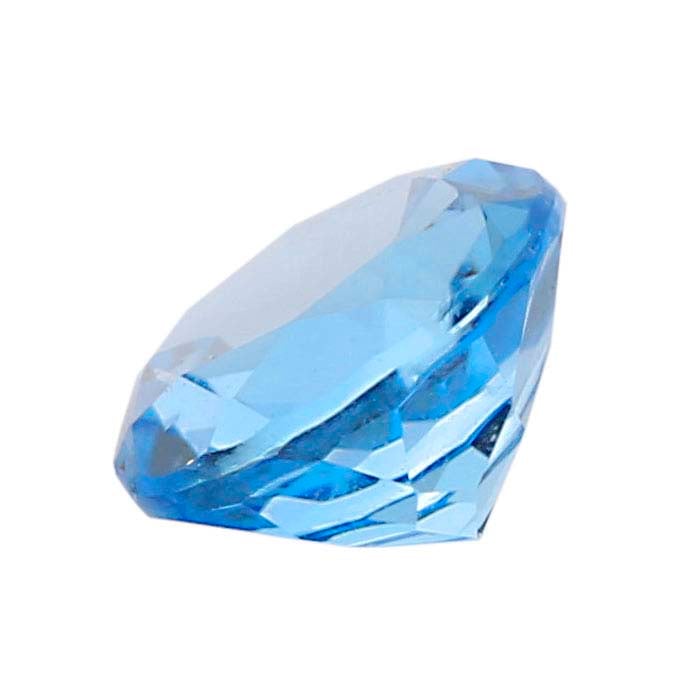 Swiss-Blue Topaz Round Faceted Gemstones, AA-Grade