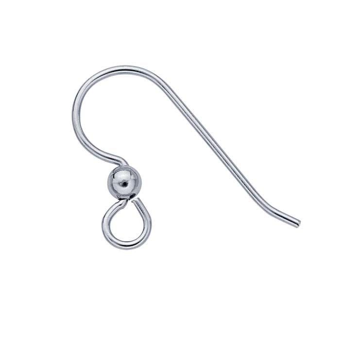 Rhodium 925 sterling silver spring earwires 12mm x 2pcs