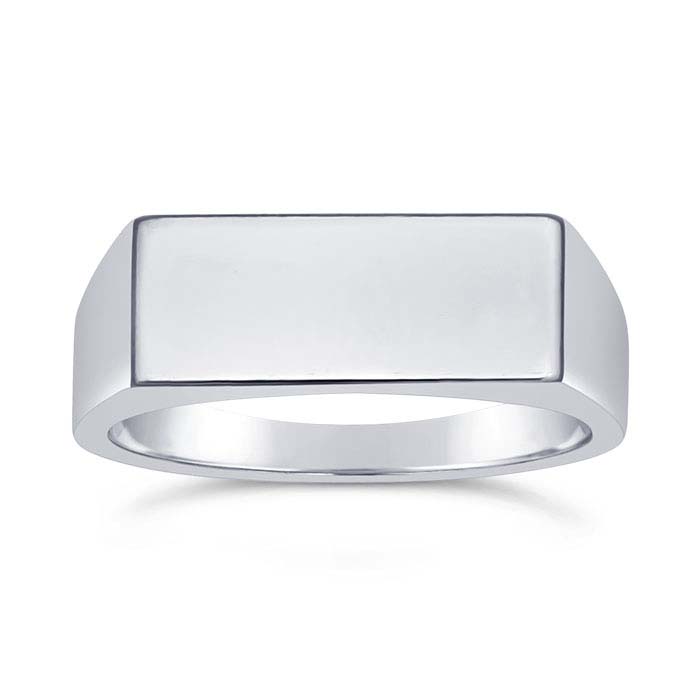 Sterling Silver 15 x 6mm Rectangle Signet Ring - RioGrande