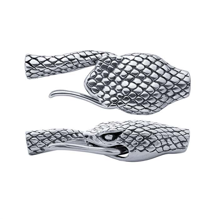 Sterling Silver Oxidized Snake Hook & Eye Clasp